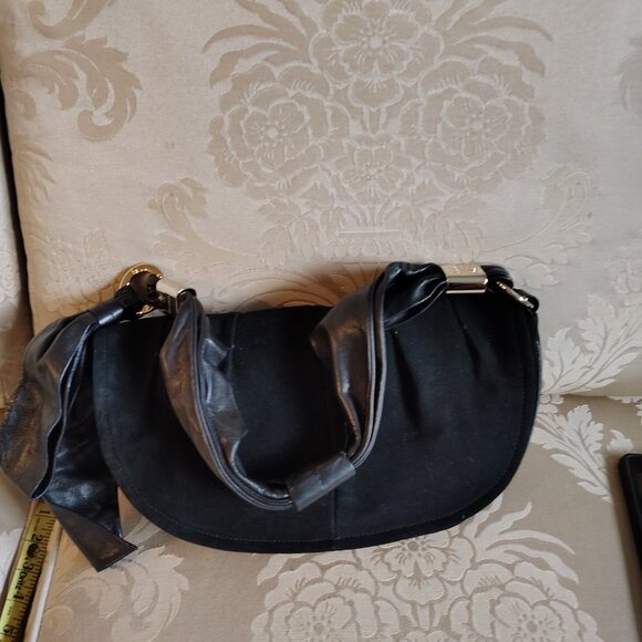 Sergio Rossi handbag Black Leather bag Horse shoe Hobo (SR1110) - Picture 8 of 11